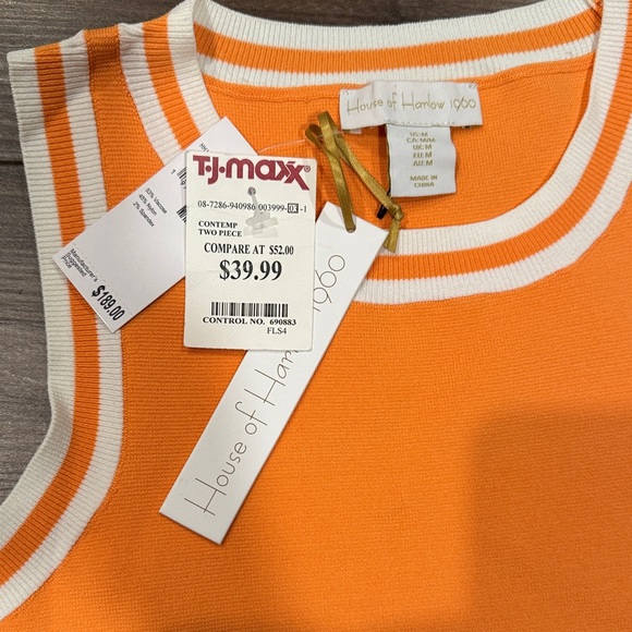 House of Harlow Orange Two-Piece Tank Top and Skirt Set - Picture 2 of 3